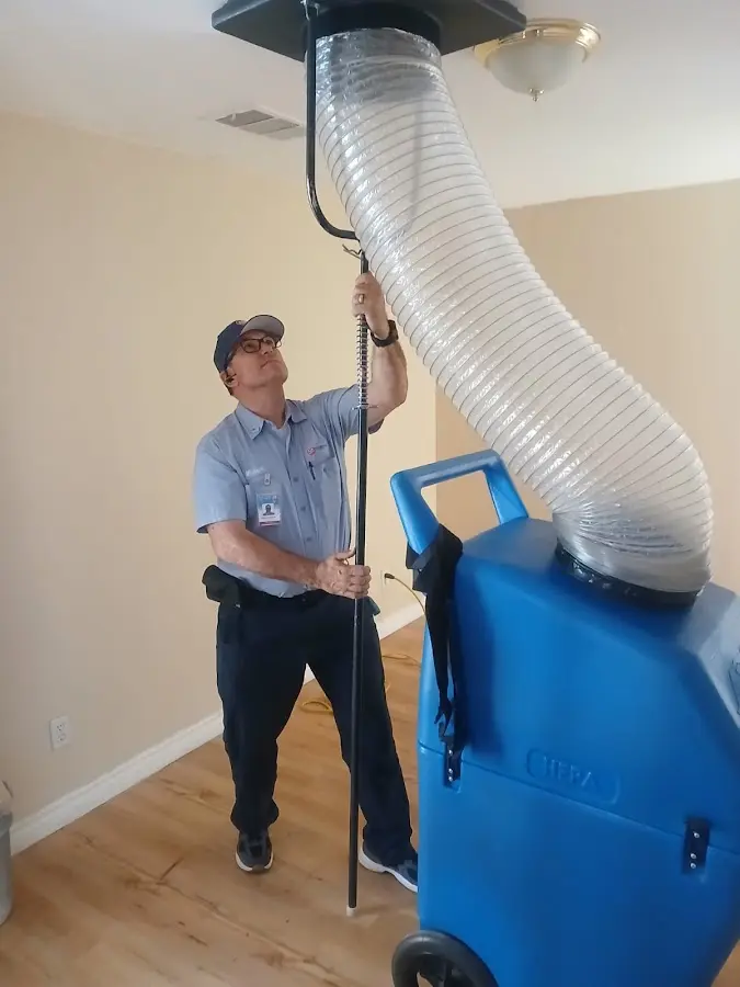 HVAC Installation technician using HEPA equipment in Garnet