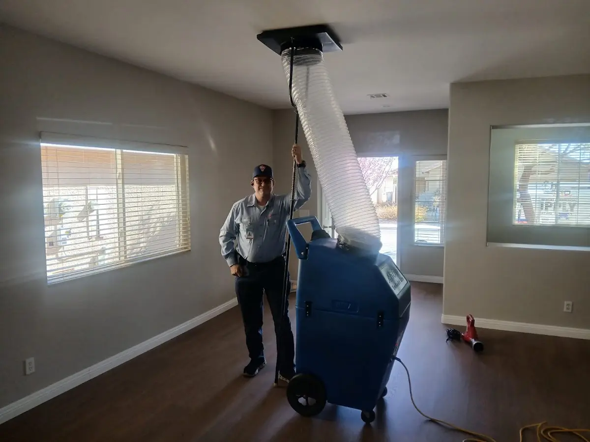 Professional Dryer Vent Cleaning work inside a Garnet home